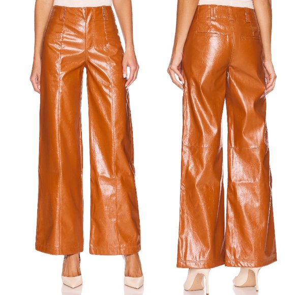 NWT Free People Star Crossed Lovers Faux Leather Pants Size 2 - Picture 8 of 13